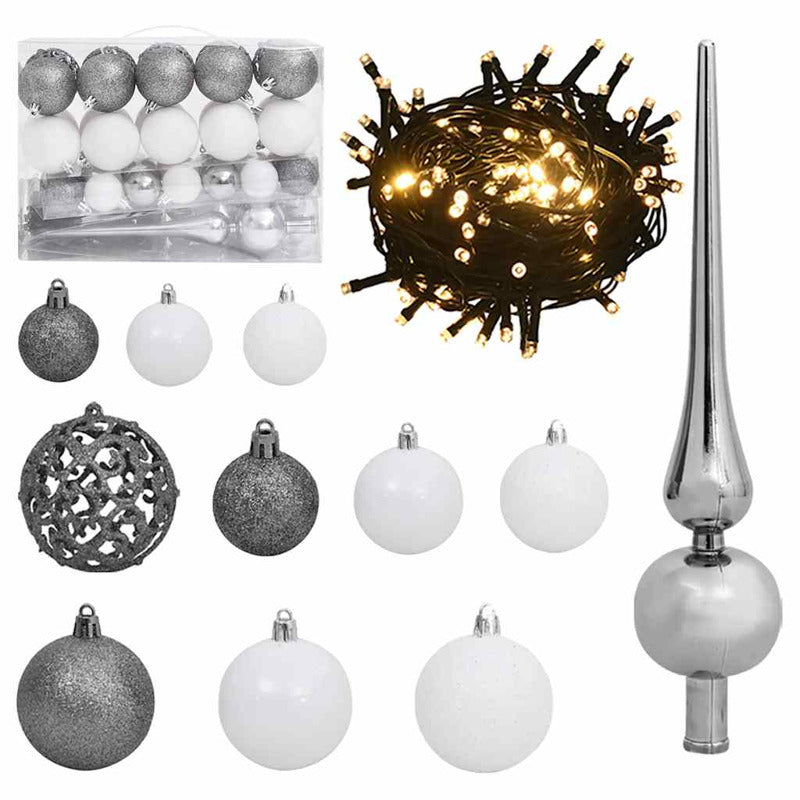 Vidaxl Árbol De Navidad Artificial Con 150 Leds Bolas Y Nieve 120 Cm_5