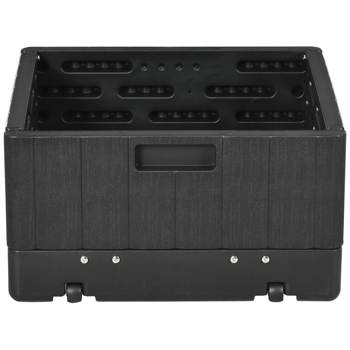 Outsunny Base Para Sombrilla Exterior 3 En 1 Mesa Auxiliar Macetero Negro_4