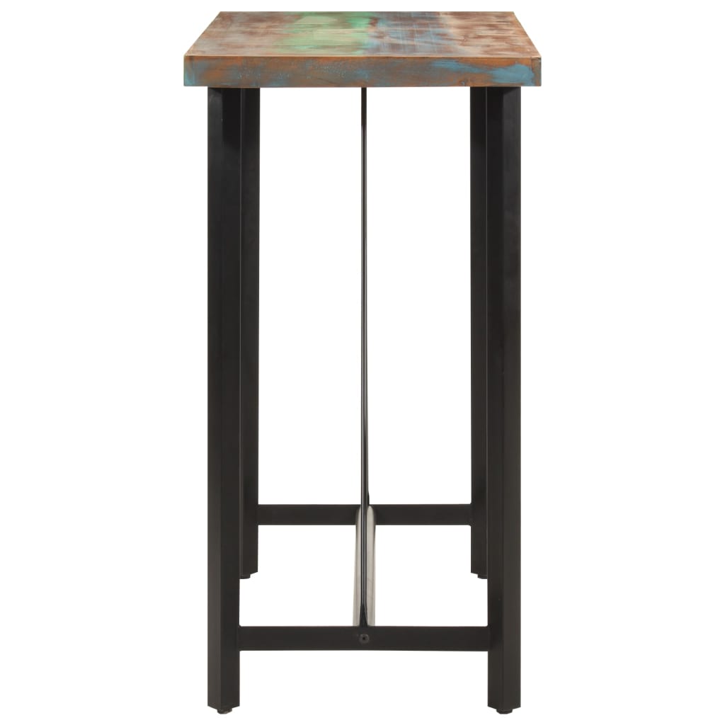Mesa Alta De Hierro Y Madera Maciza Reciclada 110x55x107 Cm_1