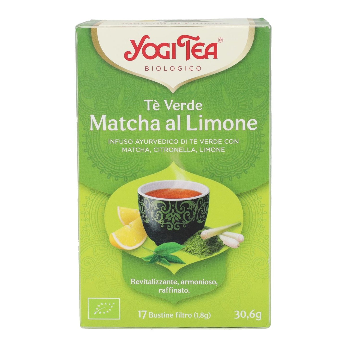 Yogi Tea Chá Verde Biológico e Matcha Limão, 17 saquetas