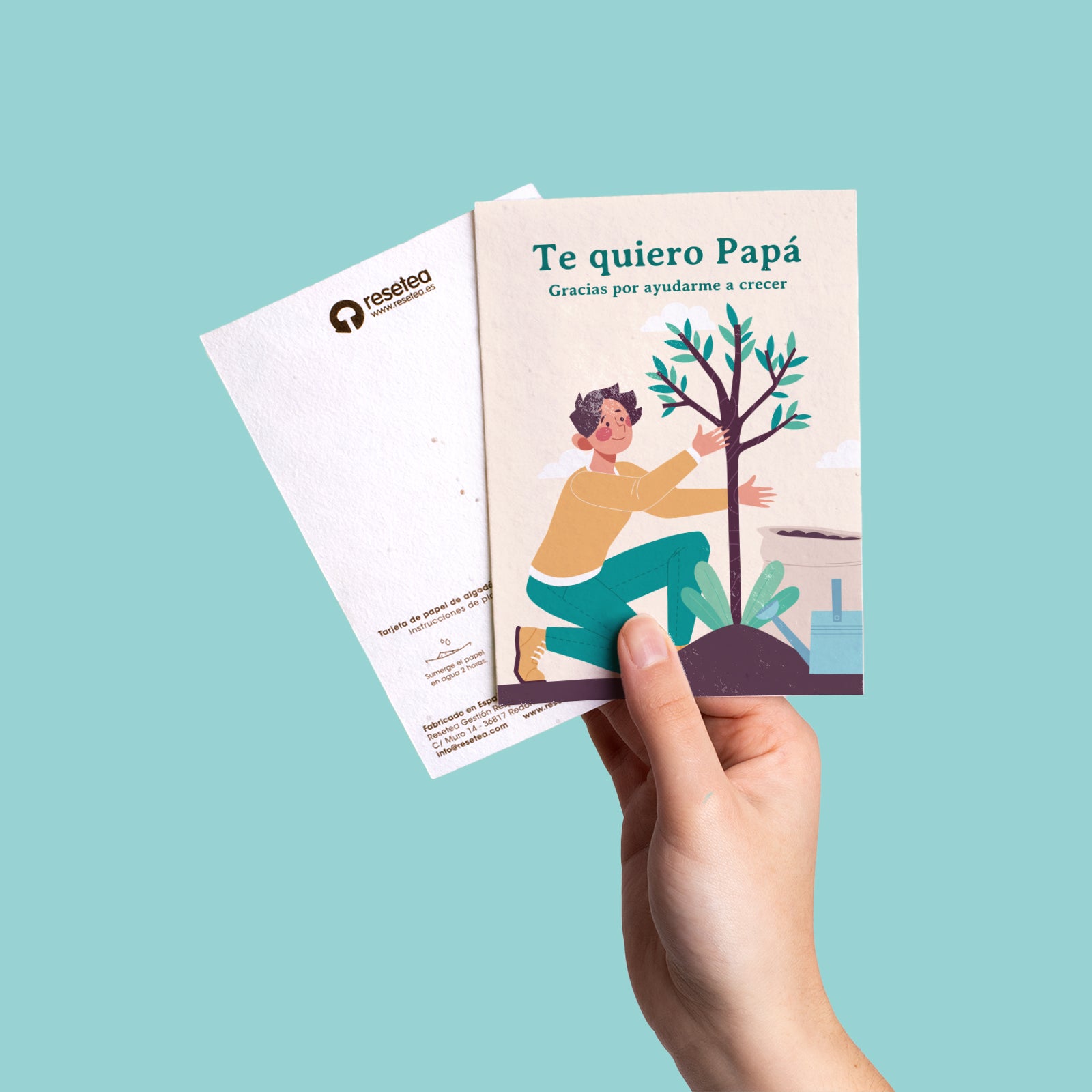Postal Plantable Te Quiero Papá con Semillas de Manzanilla – Detalle Original con Amor - Resetea_3
