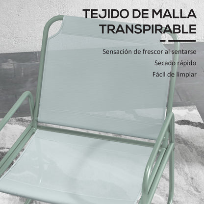 Outsunny Conjunto De Muebles De Jardín Con Marco De Acero Y Reposabrazos Verde_5