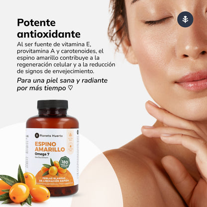 Pack 3x Omega 7 Espino Amarillo Planeta Huerto 180 Perlas