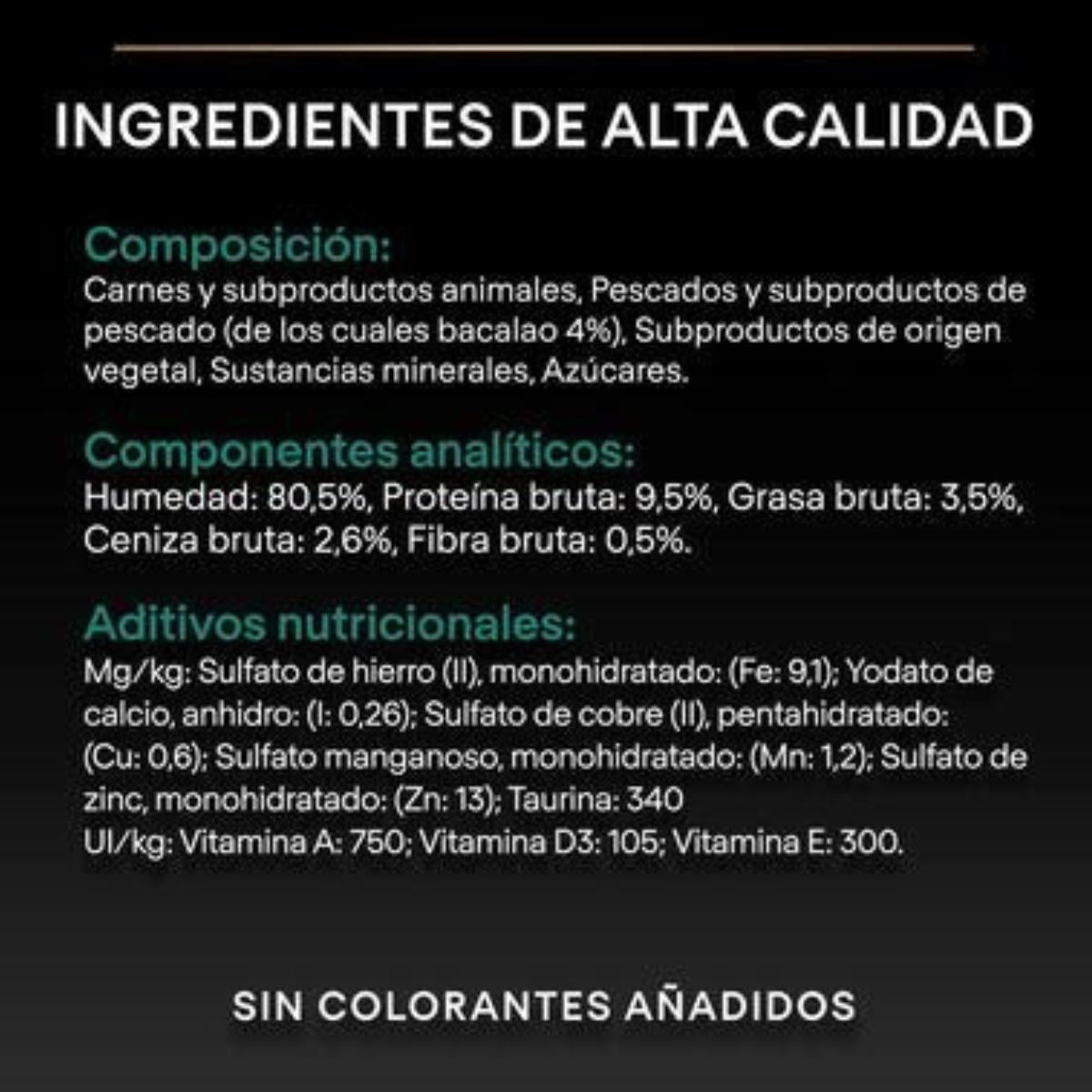PURINA PRO PLAN Terrina de Bacalhau Esterilizada para Gato Molhado Saqueta 10x75g