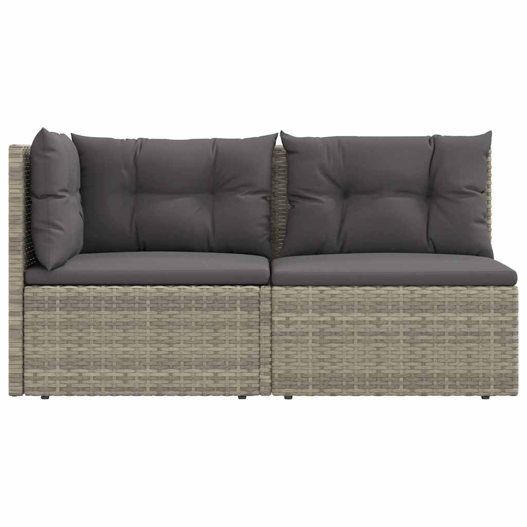 Vidaxl Set De Muebles De Jardín 2 Pzas Cojines Ratán Sintético Gris_3
