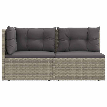 Vidaxl Set De Muebles De Jardín 2 Pzas Cojines Ratán Sintético Gris_3
