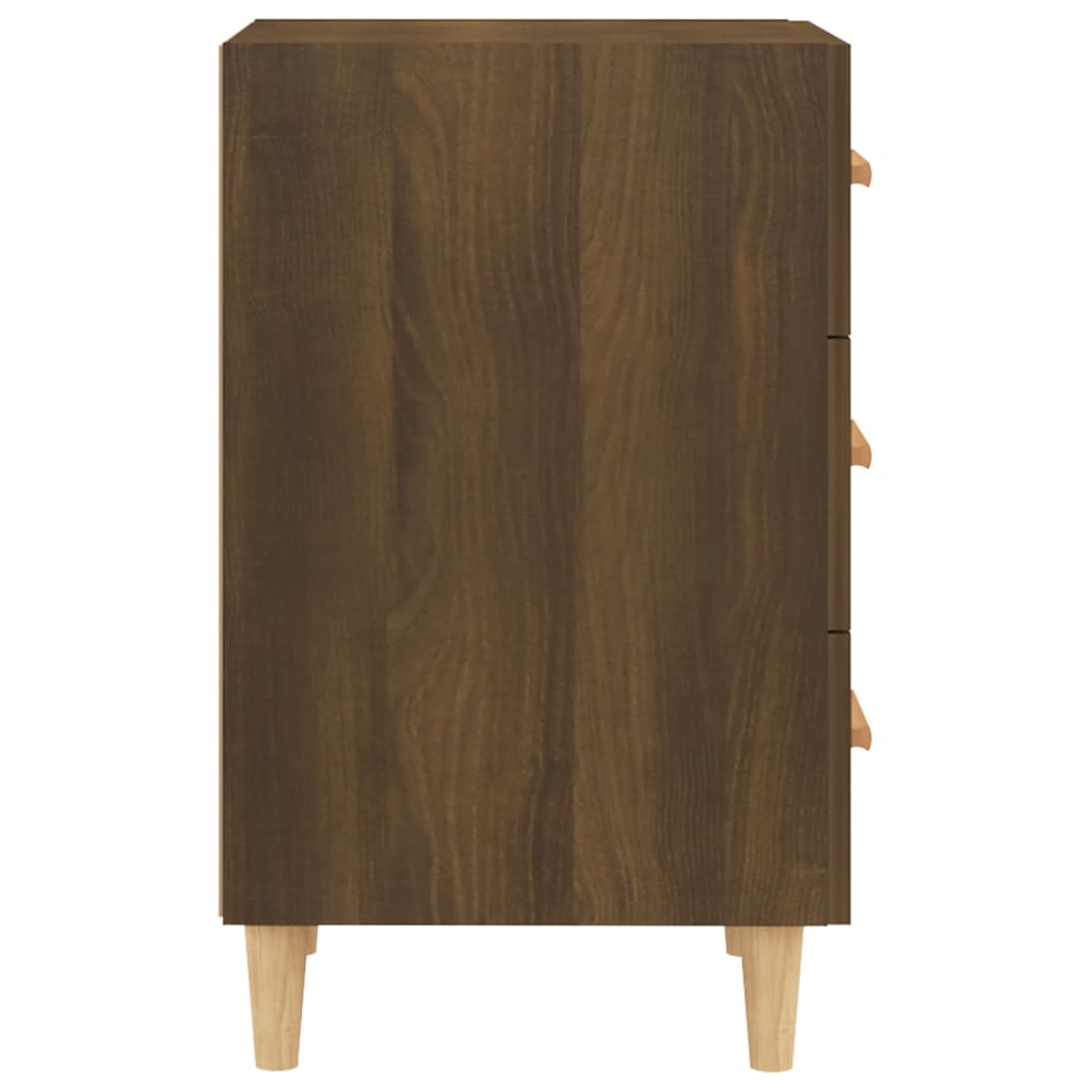 Mesita De Noche Madera De Ingeniería Marrón Roble 40x40x66 Cm_3