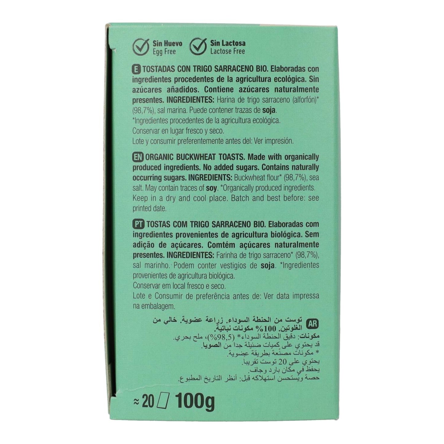 Tosta de trigo sarraceno biológica leve e crocante Santiveri 100 g