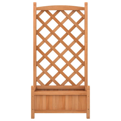 Jardinera Con Enrejado Marrón 55x29,5x110 Cm Madera Maciza De Abeto_3