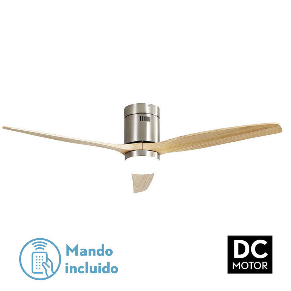 Ventil 18w Dc Aguilon Niquel 3 Aspas Haya 5 Velocidades C/remoto Temporizador 34x132 D_0