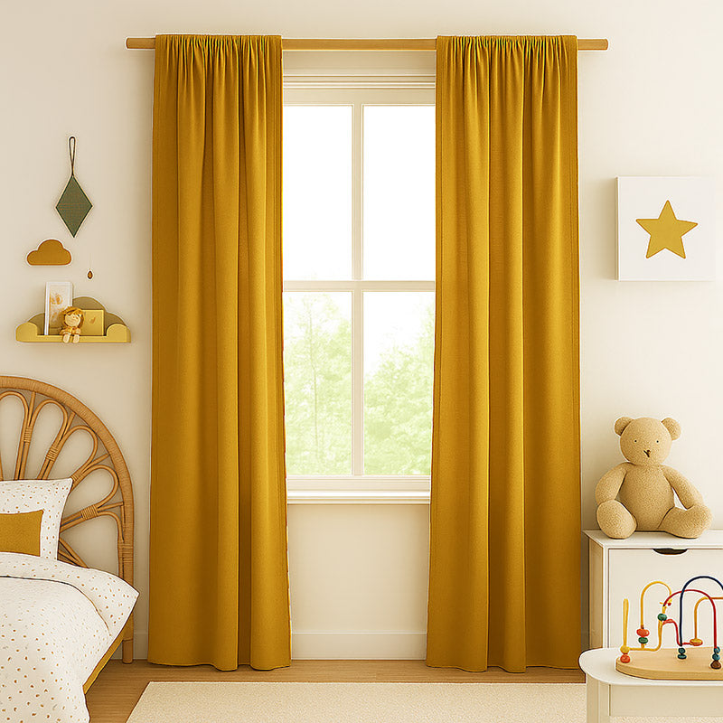 Cortinas De Gasa De Algodón Orgánico Color Miel Para Bebé_5