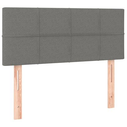 Cama Box Spring Colchón Y Luces Led Tela Gris Oscuro 90x190 Cm / Vetonek_3