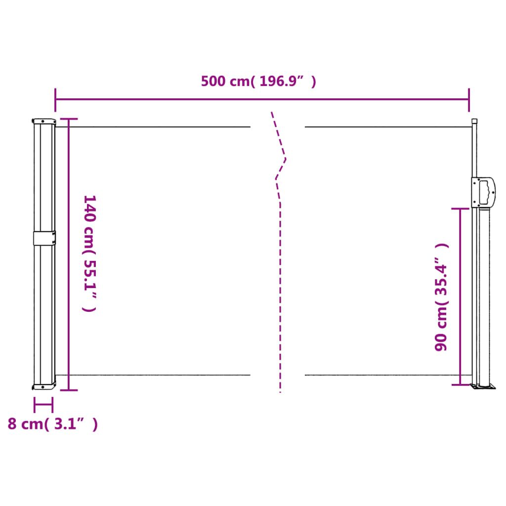 Vidaxl Toldo Lateral Retráctil Azul 140x500 Cm_2