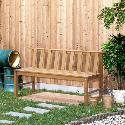 Outsunny Banco De Jardín De 3 Plazas De Madera Con Respaldo Listones 144x60x77cm_1