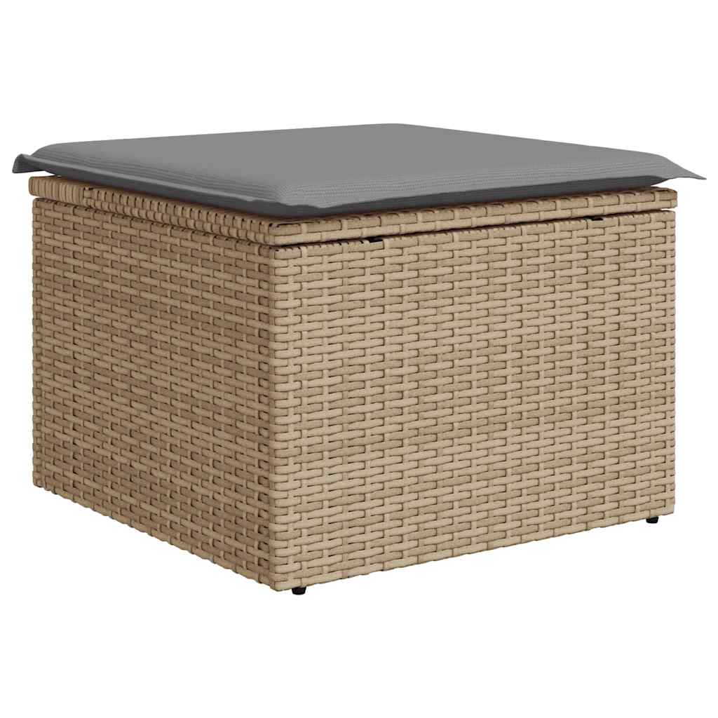 Set De Sofás De Jardín Con Cojines 9 Pzas Ratán Sintético Beige / Vetonek_4