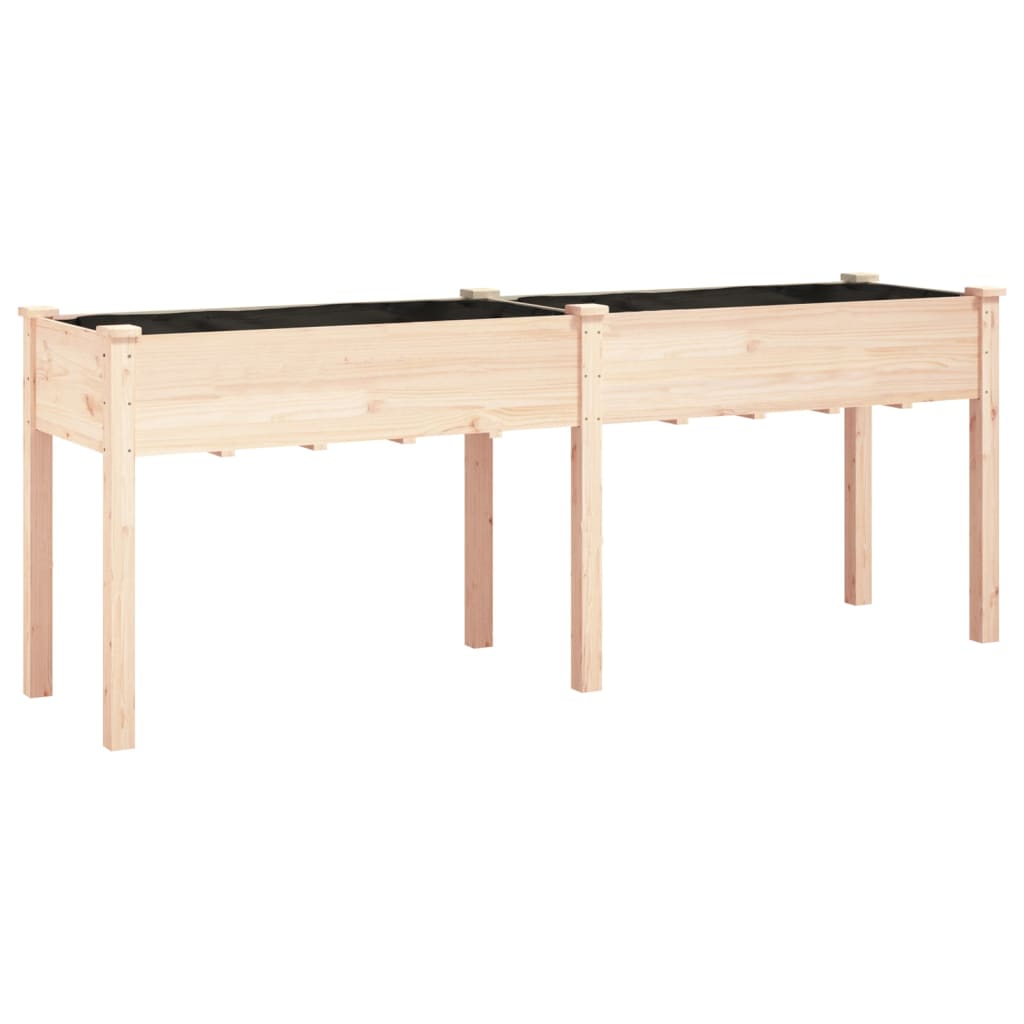 Jardinera Con Forro Interior Madera Maciza Abeto 203x53x76 Cm_0