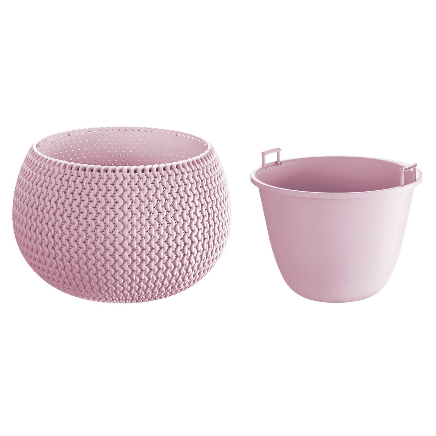 Maceta Redonda Con Deposito Splofy Bowl De Plastico En Color Violeta 29 (largo) X 29 (ancho) X 19 (altura) Cm_0