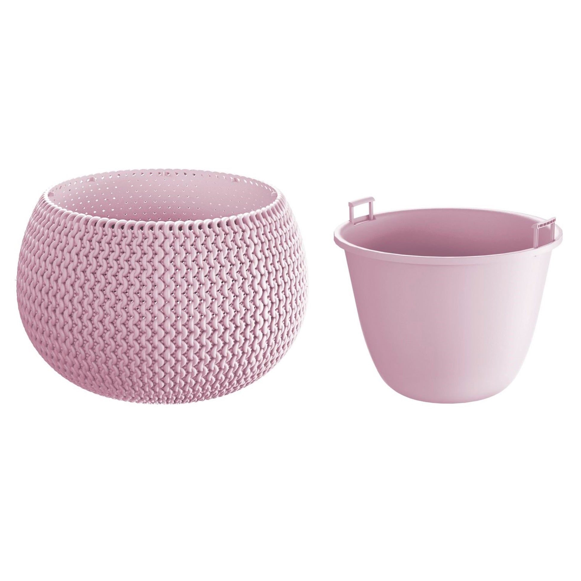 Maceta Redonda Con Deposito Splofy Bowl De Plastico En Color Violeta 29 (largo) X 29 (ancho) X 19 (altura) Cm_0