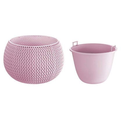 Maceta Redonda Con Deposito Splofy Bowl De Plastico En Color Violeta 29 (largo) X 29 (ancho) X 19 (altura) Cm_0
