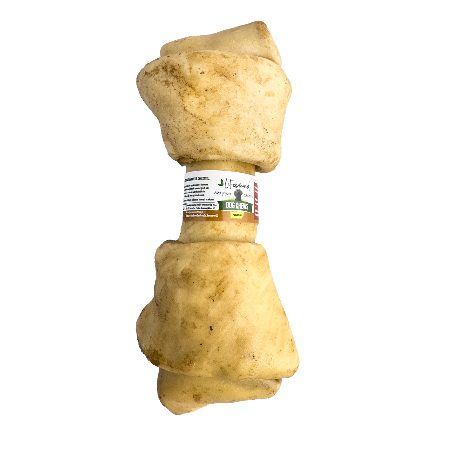 Lifebound - Hueso Masticable Natural Para Perros De Cuero De Ternera, Forma Hueso, Sabor Mantequilla Maní - 4 uds XL_0