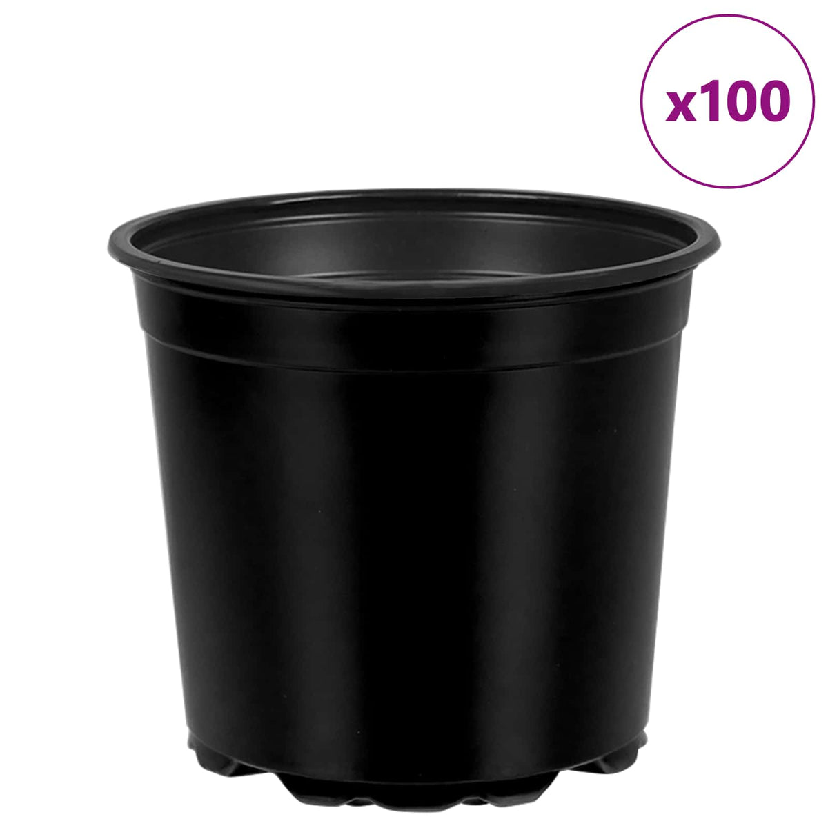 Maceta Redonda Para Flores 100 Uds. Negro Ø 15 X 13 Cm Plástico_3
