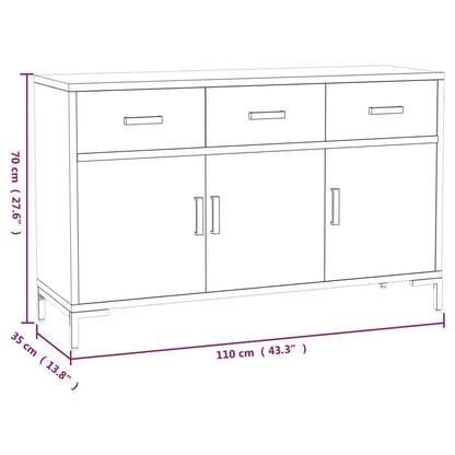 Aparador De Madera Maciza De Pino Marrón 110x35x70 Cm / Vetonek_0