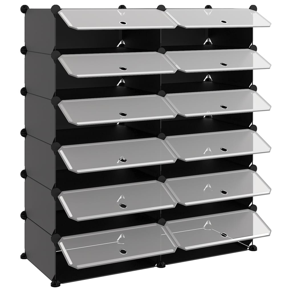 Zapatero Pp Negro 94,5x36,5x106 Cm / Vetonek_5