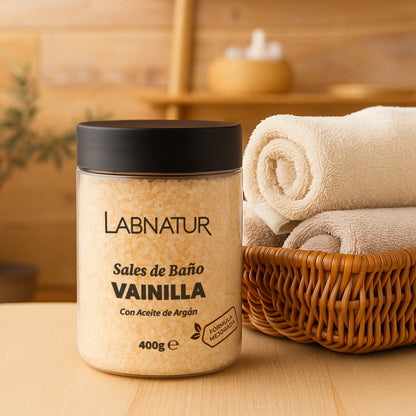 Sales de Baño de Vainilla Labnatur 400 g | Nutren, Suavizan y Protegen | Aceite de Argán | Veganas_1
