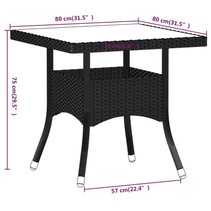 Vidaxl Set Comedor Jardín 5 Pzas Ratán Sintético Vidrio Templado Negro_2