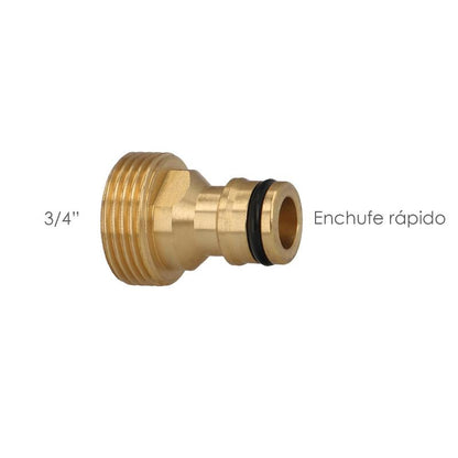 Adaptador Manguera Laton  3/4 Macho