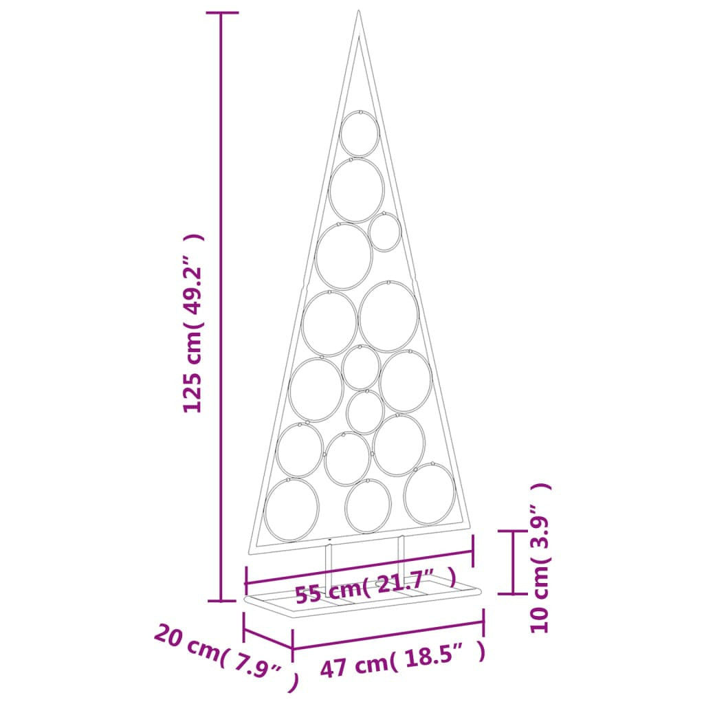 Vidaxl Árbol De Navidad Para Decoración Metal Negro 125 Cm_2