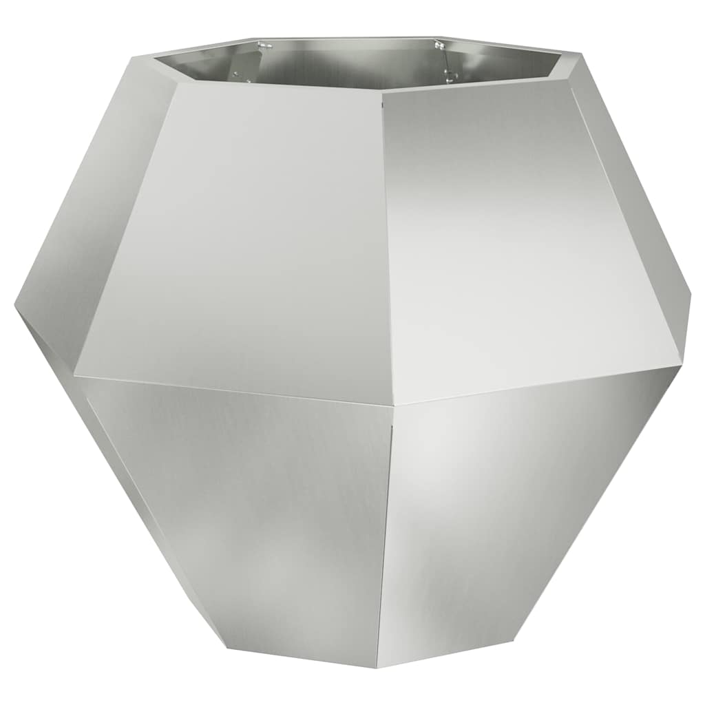 Jardinera 2 Uds. Plateado 75 X 75 X 60 Cm Acero Galvanizado_4