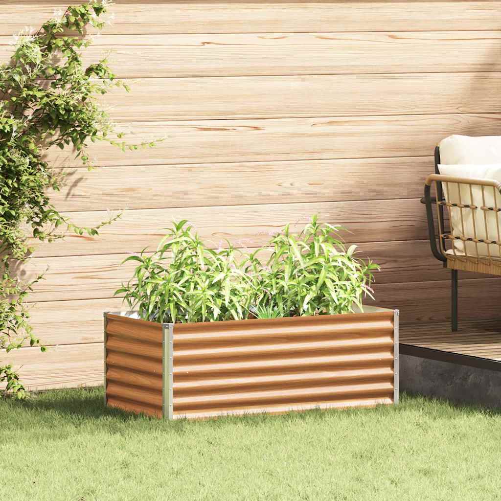 Arriate Elevado Marrón Claro 98 X 50 X 36 Cm Acero Galvanizado_1