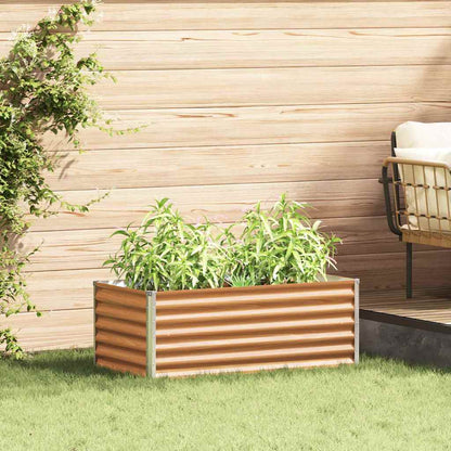 Arriate Elevado Marrón Claro 98 X 50 X 36 Cm Acero Galvanizado_1