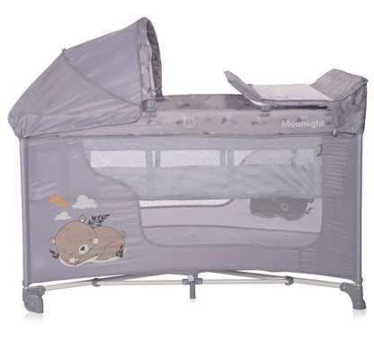 Cuna De Viaje Moonlight Plus (2 Niveles) Grey Dream_1