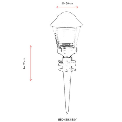 Aplique De Pared Pantalla Faro Para Exterior, Abs , Negro, 20x20x52, Casquillo E 27 Max 60 W