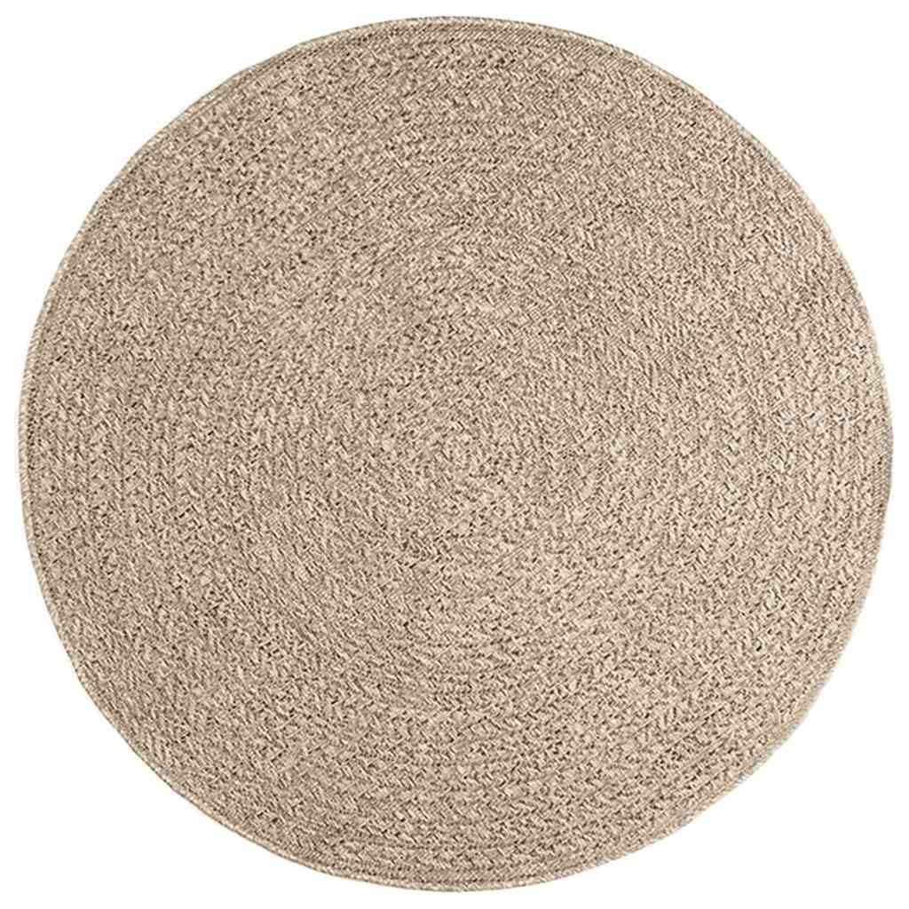 Vidaxl Alfombra Zizur Aspecto Yute Interior/exterior Beige Ø 120 Cm_0