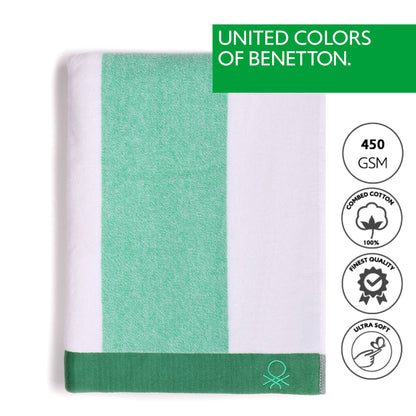 Set 2 Toalla De Playa 90x160cm 450gsm Terry 100%algodon Verde Casa Benetton