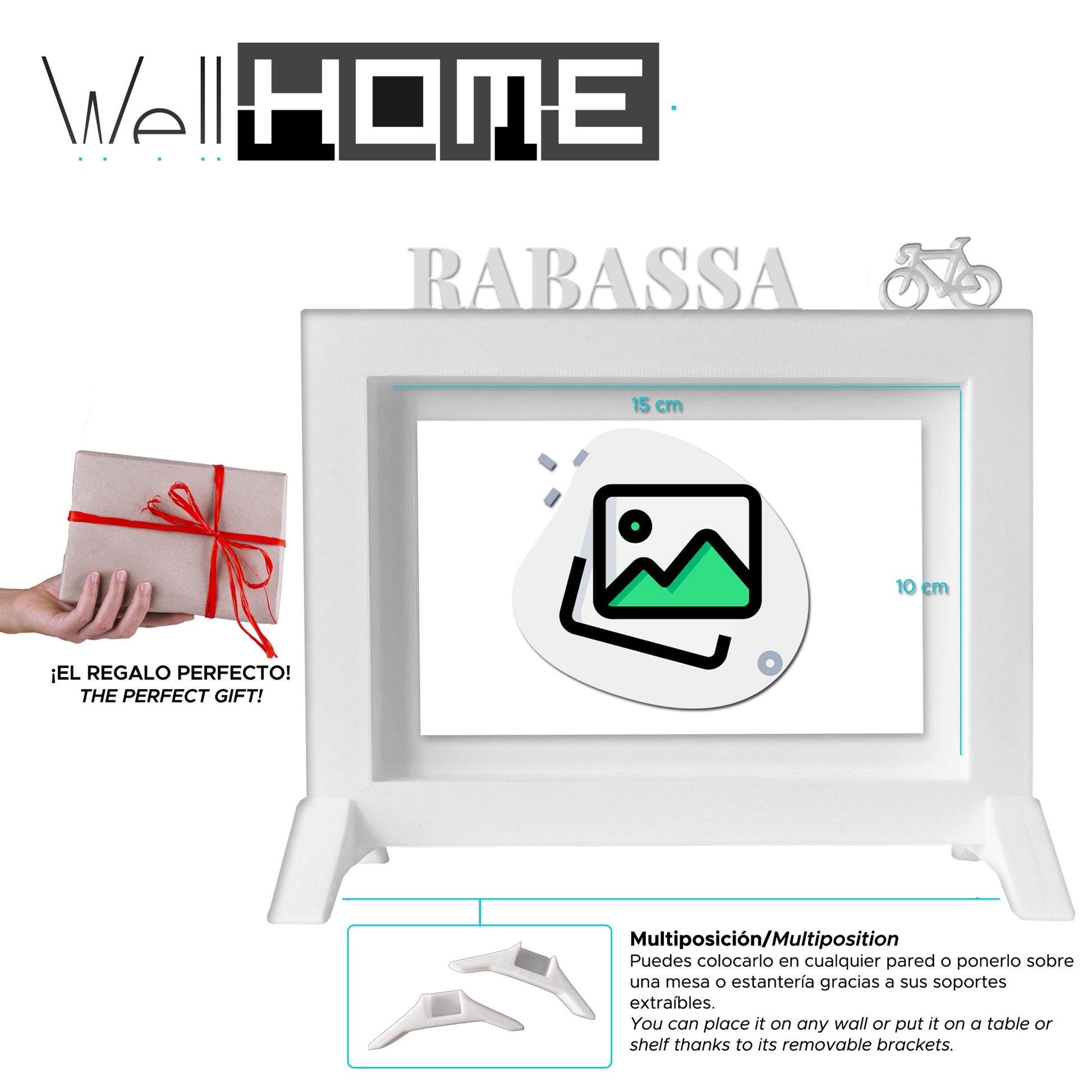 Wellhome - Marco Rabassa Blanco 20,5x13,5 Cm Para Fotos 10x15 Cm_1
