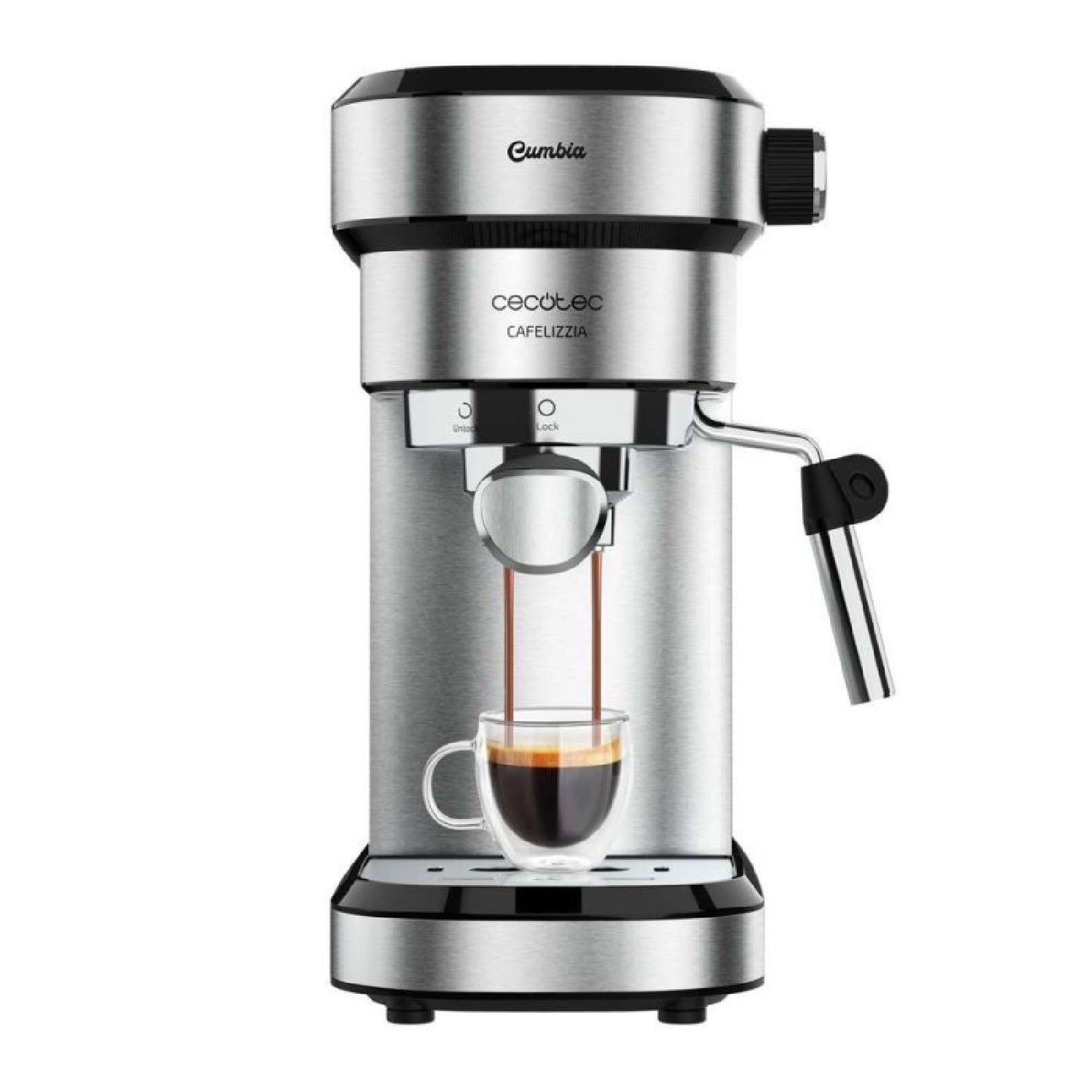 Cecotec Cafetera Express Con Doble Salida Cafelizzia Steel. 1350w Brazo Portafiltro Con Dos Filtros Vaporizador Orientab_0