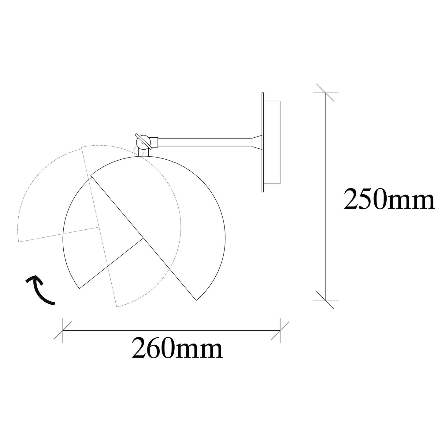 Aplique De Pared, Metal , Negro oro, 20x26x25, Casquillo E 27 Max 40 W_1