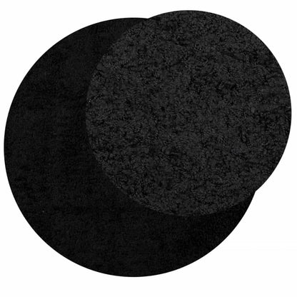Alfombra Peluda De Pelo Largo Moderna Pamplona Negra Ø 280 Cm / Vetonek_4