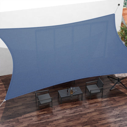 Outsunny Toldo Vela De Sombra Rectangular 4x6 M Con Anti-uv Azul_4