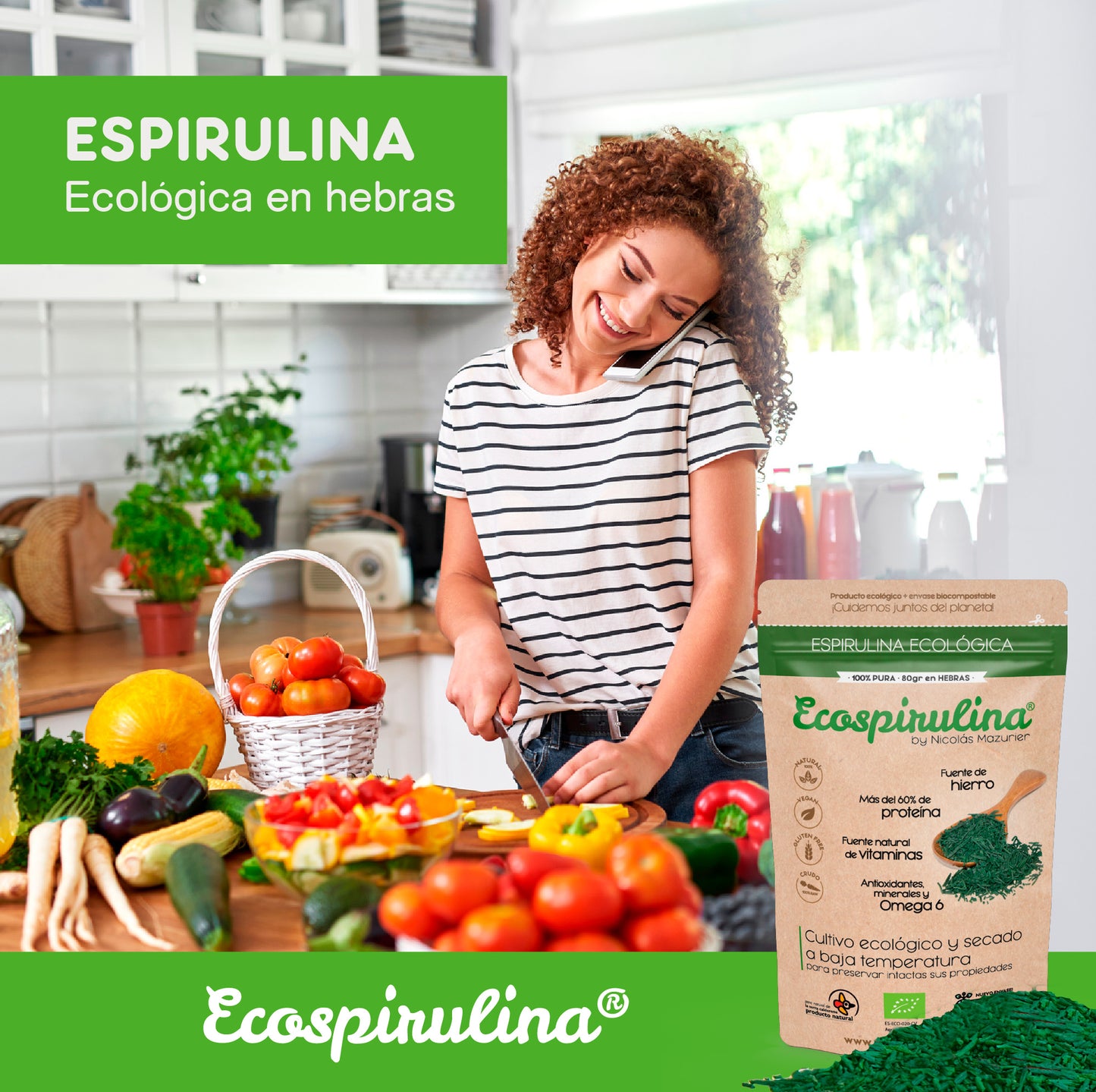Espirulina Ecológica En Hebras Cultivada En España Ecospirulina 80 G_2