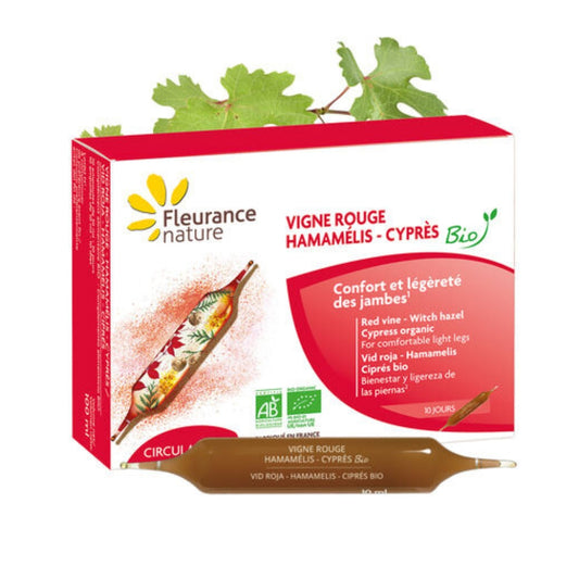 Vid Roja Hamamelis Ciprés Eco Fleurance Nature 10 Ampollas_0