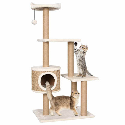 Árbol Para Gatos Con Poste Rascador 123 Cm Hierba Marina_1