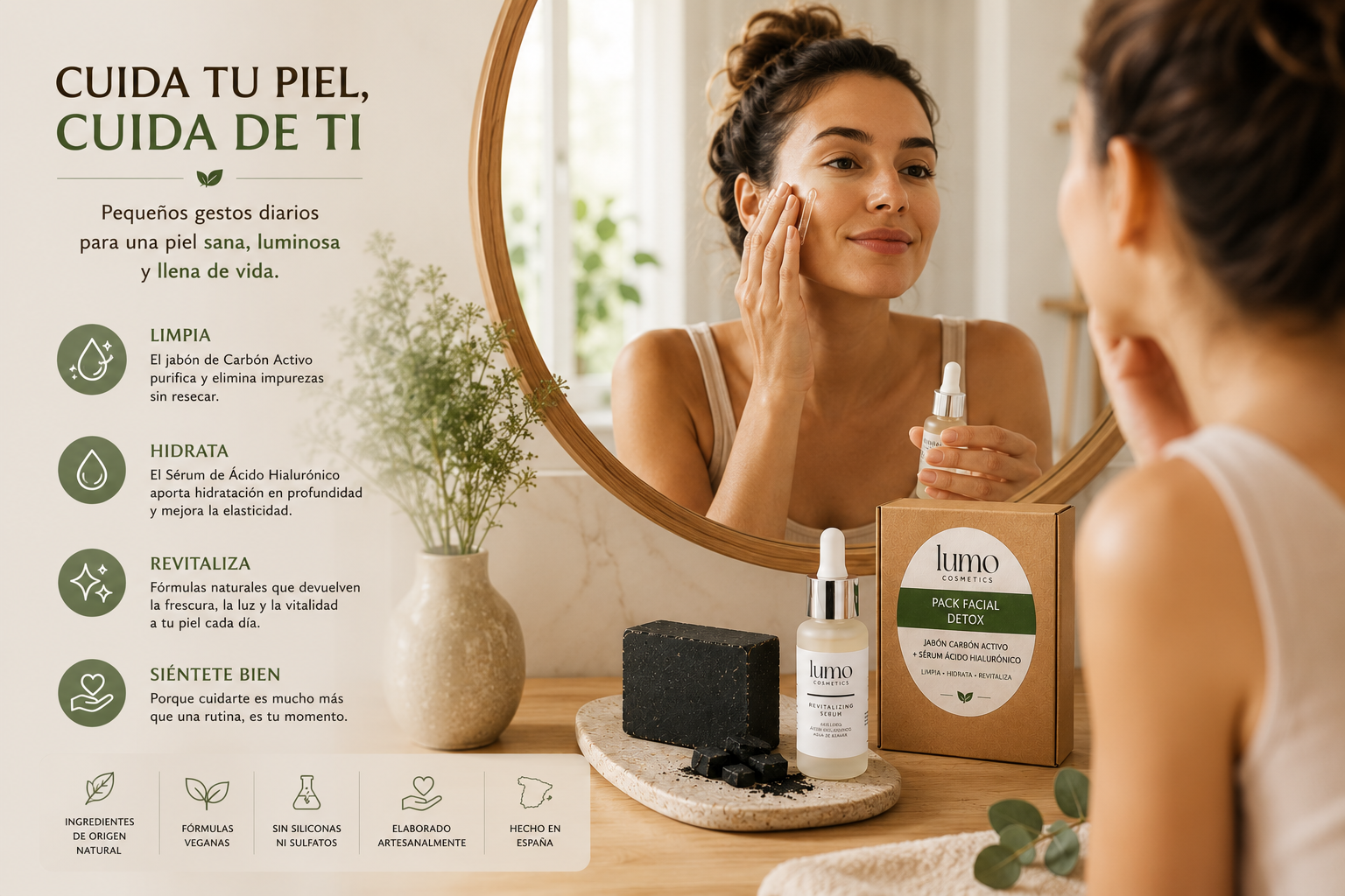 Pack Facial Detox | Jabón de Carbón Activo + Sérum Ácido Hialurónico | Limpieza e Hidratación_5
