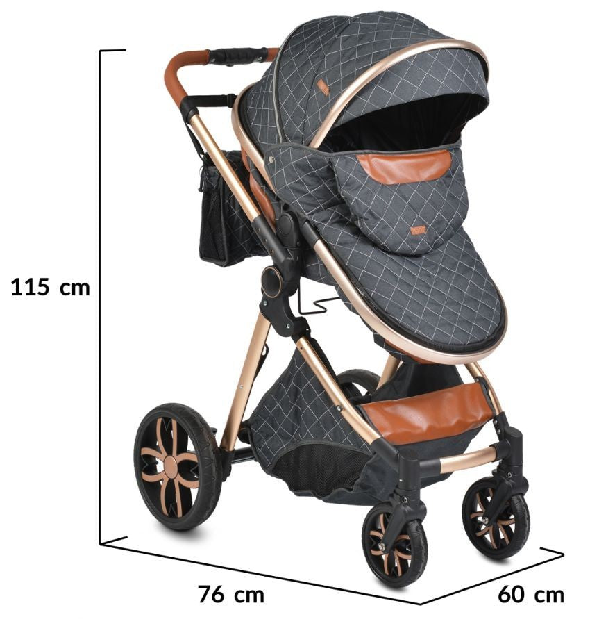 Carrito De Bebé Dúo Convertible Con Detalles En Polipiel Alma Black_3