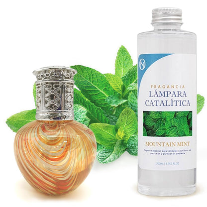 Lámpara Catalítica Orange Waves + Fragancia Mountain Mint 500ml - Elimina Malos Olores, Impurezas Y Perfuma_0