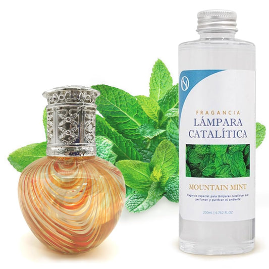 Lámpara Catalítica Orange Waves + Fragancia Mountain Mint 500ml - Elimina Malos Olores, Impurezas Y Perfuma_0